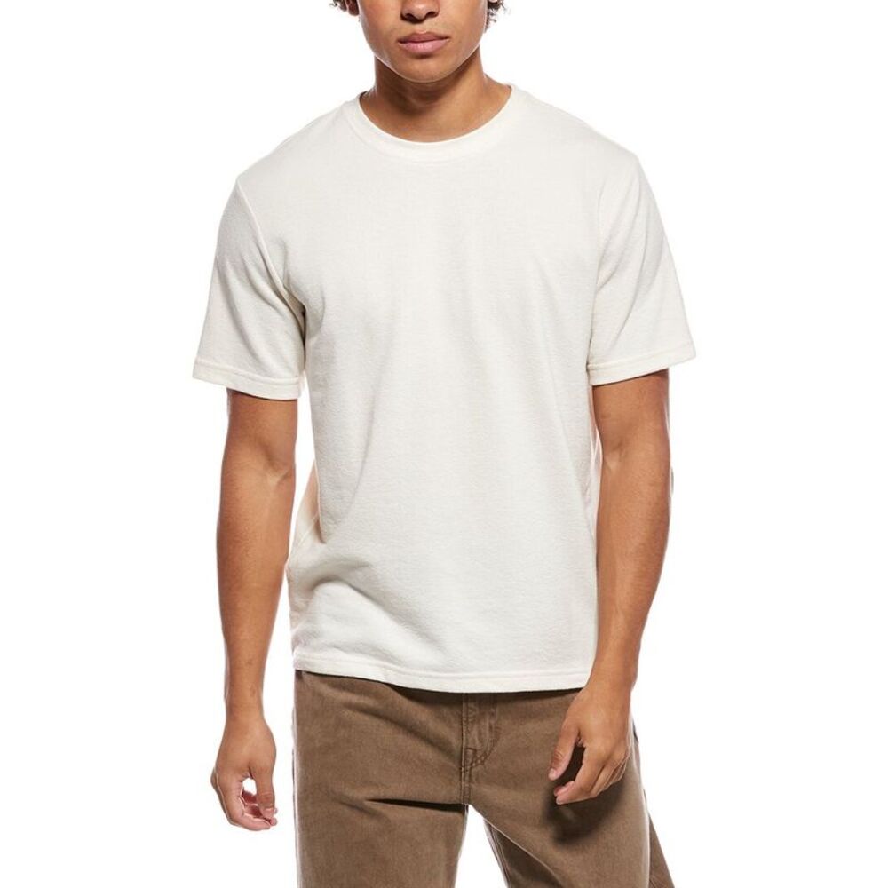 Slate & Stone Mens  Textured Knit Crewneck T-Shirt, White